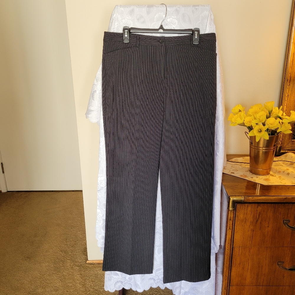 Tummy Control Striped Black Chadwick's Stretch Pants - (304)